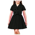 thumbnail image 2 of Conjunto de falda y top para niña, conjunto de dos piezas con falda plisada, top de manga corta y media falda para niño, ropa de abrigo y falda, ropa infantil, top de poliéster para niño, 2 of 6