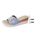 thumbnail image 4 of Viluyesy Womens Slide Wedge Sandals, Open Toe Casual 2026 Slip-On Summer Fashion Platform Shoes Light Blue US7.5, 4 of 9