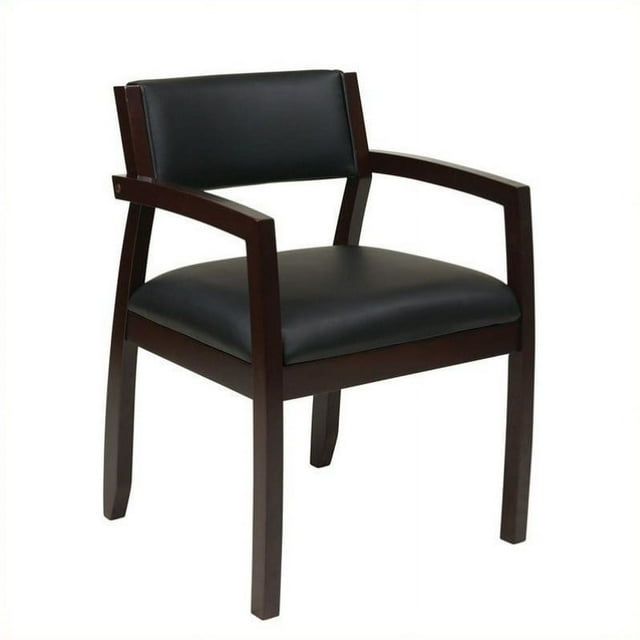 Scranton & Co Guest Chair With Upholstered Back in Espresso