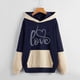 thumbnail image 2 of Gibobby Sudadera con capucha mujer, Sudadera Campus French Terry Hoodie, Mujer(Azul oscuro,G), 2 of 3