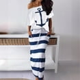 thumbnail image 4 of Conjunto de camiseta y falda de manga corta con estampado de ancla de barco de ocio estilo marino, 4 of 6