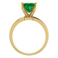 thumbnail image 4 of 2 ct Princess Cut Simulated Emerald Solitaire 18K Yellow Gold Womens Engagement Ring, 4 of 5