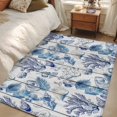 thumbnail image 4 of Ocean Coral Area Rugs 4x6 ft Summer Sea Star Seagrass Shell Wood Grain Washable Rug Non Slip Indoor Carpet Absorbent Floor Mat for Living Room Bedroom Dining Room, 4 of 9