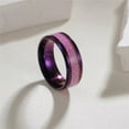 thumbnail image 3 of HIJONES Women's 8mm Purple Color Stainless Steel Ring Simple Promise High Polished Band Ring Jewelry Comfort Fit Size 9, 3 of 5