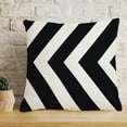 thumbnail image 4 of 18x18 Inch Outdoor Waterproof Pillow Covers - Striped Decorative Throw Pillow Cases - Modern Farmhouse Polyester Cushion Covers for Patio, Garden, Balcony Furniture - Black & White Stripes, 4 of 4