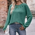 thumbnail image 4 of qucoqpe Womens Long Sleeve Tops Casual Crewneck Tunic Sweatshirts for Legings, 4 of 5