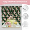 thumbnail image 3 of Swag Curtains Valances for Windows, Tropical Motivational Short Kitchen Window Curtains Over Sink, Hello Summer Hat Tropical Plants Cafe Curtains Panel Set Of 2,Rod Pocket, 36 Inches Length Green, 3 of 9