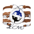 thumbnail image 1 of Simetría de ballenas Pulsera de cuero Negro trenzado pulsera de cuerda de amor Unbranded M, 1 of 3