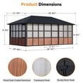 thumbnail image 2 of Modern Shade 12'x20' Hardtop Sunroom Gazebo, Aluminum Frame, Galvanized Steel Roof, TV Mount, Sliding Doors, 2 of 8