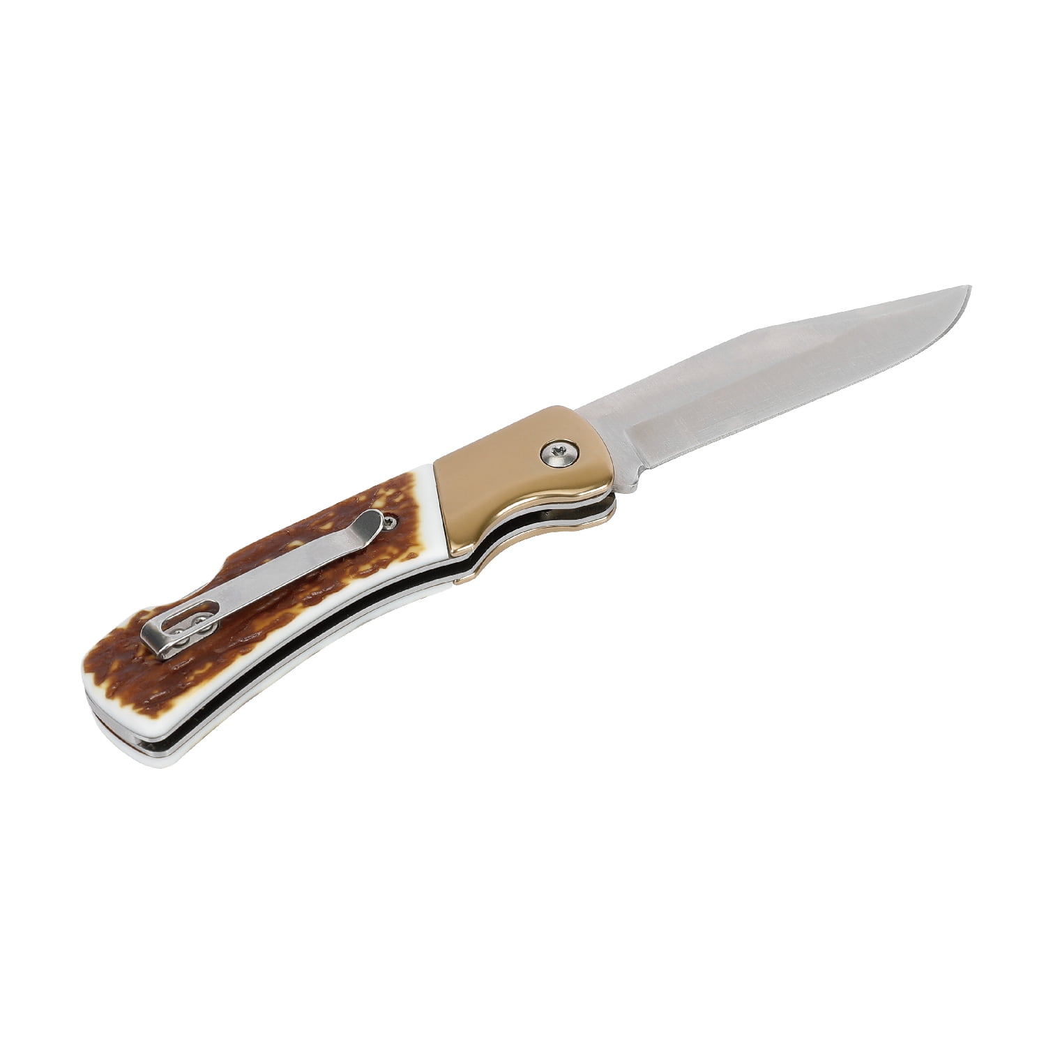 Ozark Trail 7.5-inch Lock-Back Folding Knife with Stag Handle