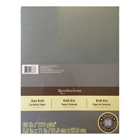 UPC: 0886946483776 | grey kraft cardstock paper pack 8.5×11-50 sheets