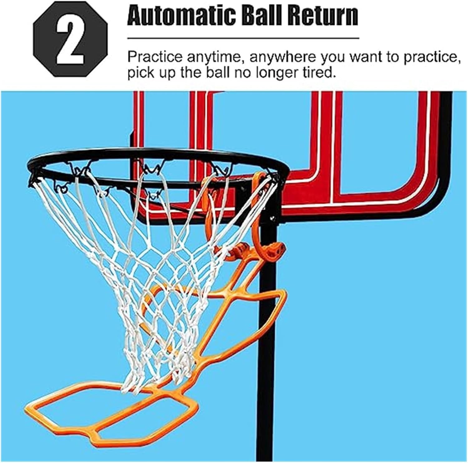 Gamvdout Basketball Hoop Returner Basketball Shot Return Apparatus Orange Basketball Return Aid For Adult Kids  School Basketball Return Attachment  Basketball Shooting Trainer