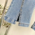 thumbnail image 6 of Zshosam Jeans for Kids Kids Girls Casual Baggy Wide Leg Denim Pants Elastic Waist Casual Jeans Size 4T 5Y,(Blue 4-5Y), 6 of 6