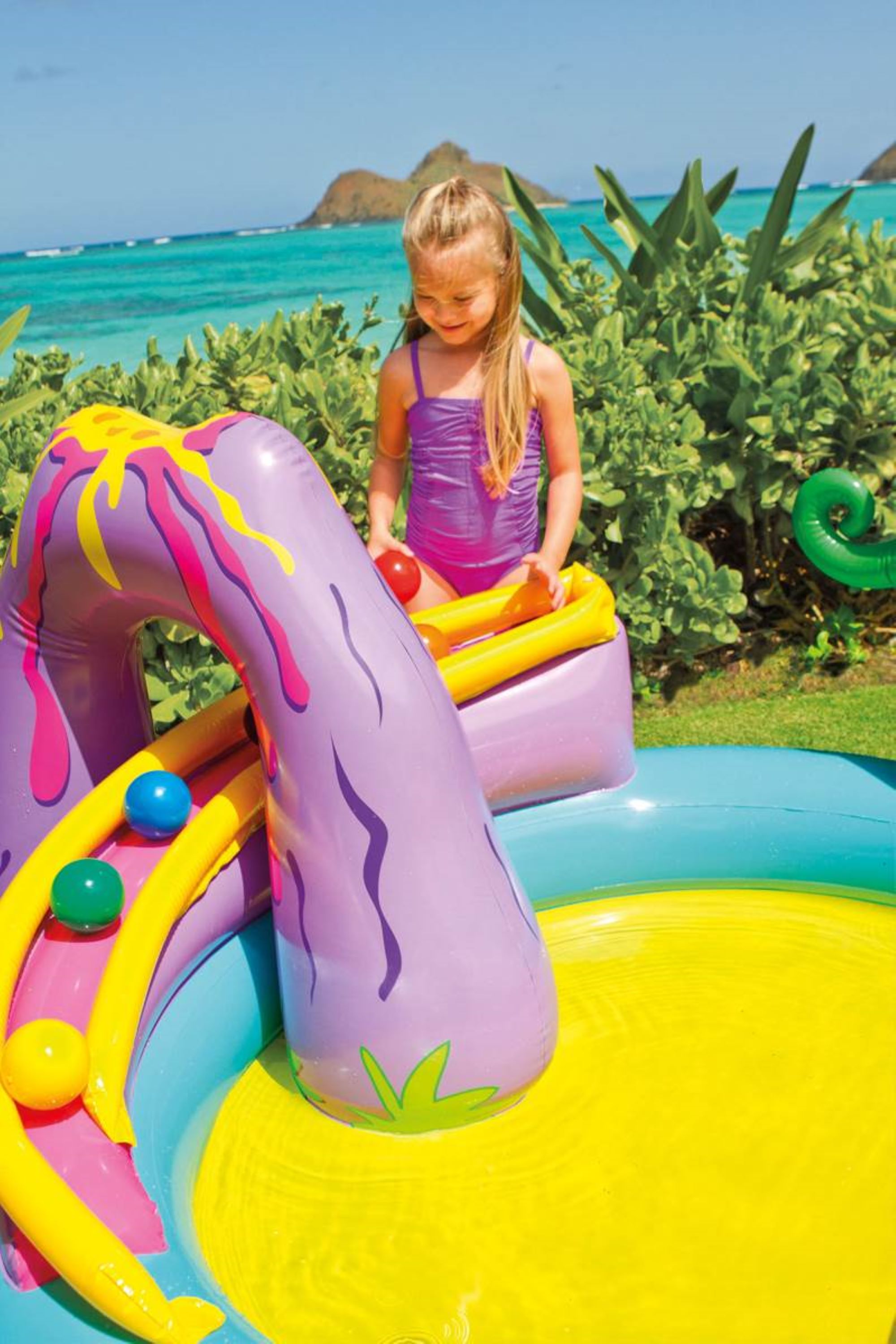 Intex 11ft x 7.5ft x 44in Dinoland Play Center Kiddie Inflatable Swimming Pool - image 4 of 6