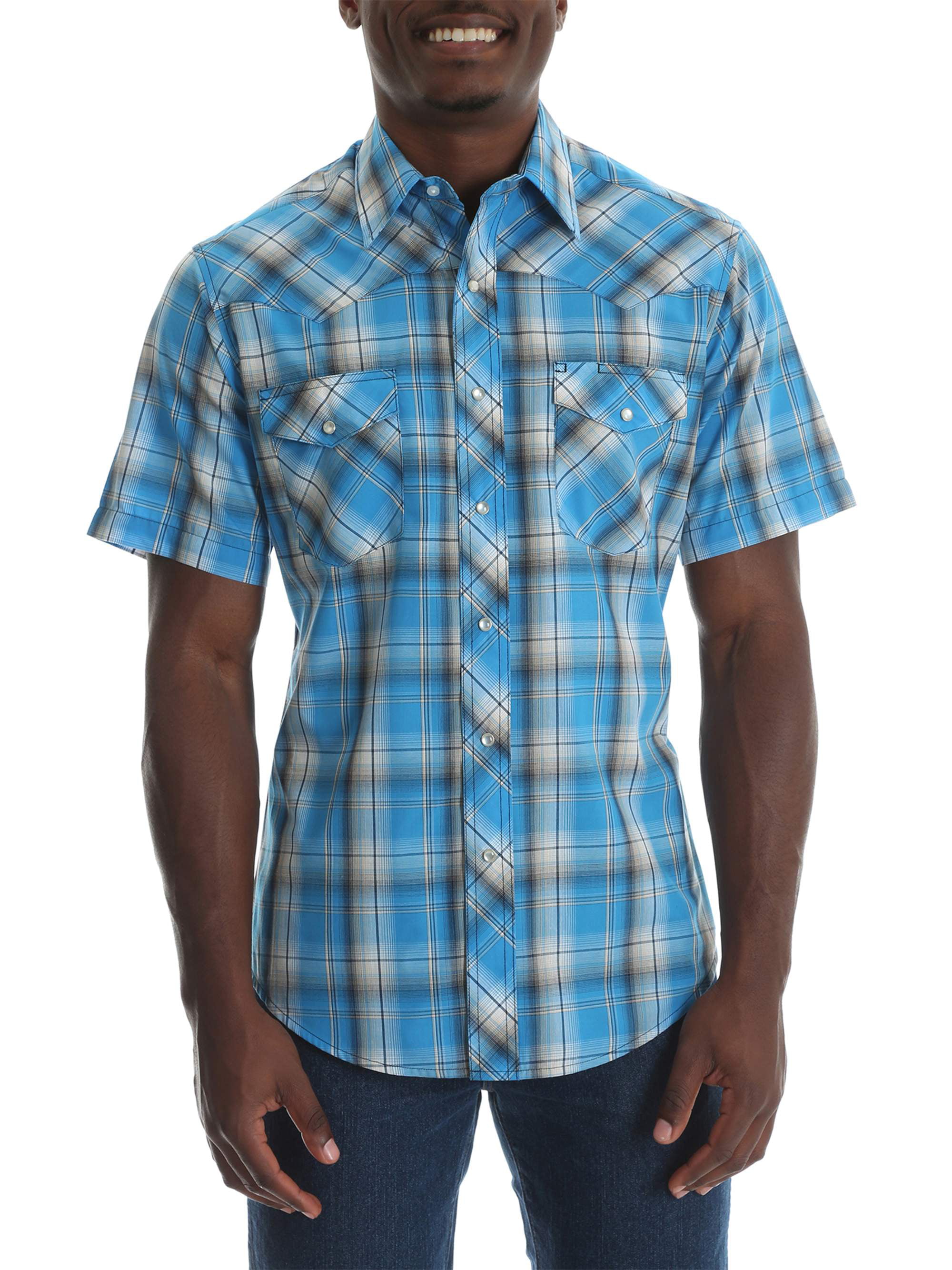 Big Men's Short Sleeve Western Shirt - Walmart.com