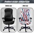 thumbnail image 4 of Renewold American Flag Zebra Stripes Computer Office Chair Cover Spandex Rotating Chair Slipcover Dustproof Stain Resistant High Back Computer Chair Cover for Dogs Cats, L, 4 of 7
