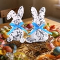 thumbnail image 4 of Lilixerw Chinese Style Blue and White Porcelain Fabric Easter Bunny Ornament,Easter Rabbit Doll Table Centerpiece,Holiday Home Decor,Gift,Spring Festival Ornament, 4 of 6