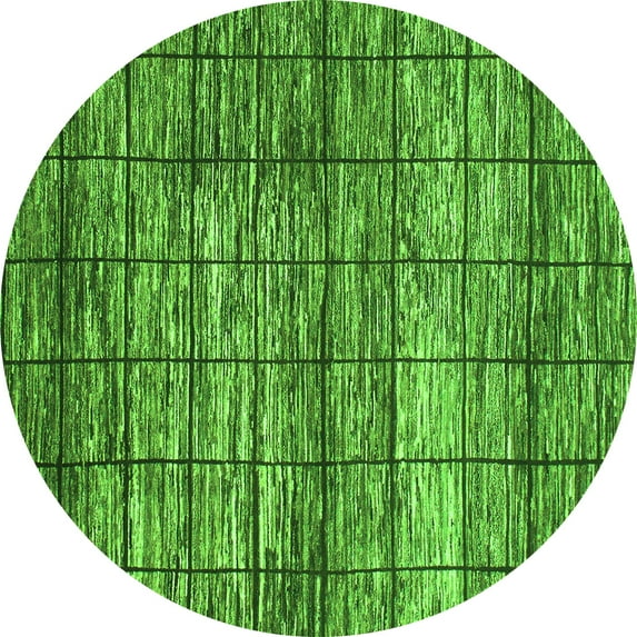 Ahgly Company Indoor Round Abstract Green Modern Area Rugs, 7' Round