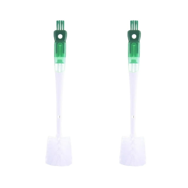 Yuarrent 2x cepillo limpiador para ranuras 2 pack/lote cepillo limpiador para bebé limpieza ergonómica práctico cepillo para botella Suministros de limpieza para el hogar Verde 36*7CM