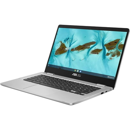 ASUS Chromebook C424, 14.0" 180 Degree FHD NanoEdge Display, Intel Dual Core Celeron Processor, 4GB LPDDR4 RAM, 128GB Storage, Silver Color, C424MA-AS48F