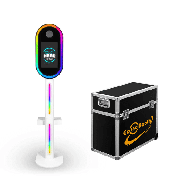 GO360BOOTH 15.6'' Touch Screen DSLR Photo Booth Selfie Machine with RGB Light and Light Case for Rental