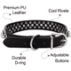 thumbnail image 3 of Collar de perro con pinchos de piel sintética negra de 2.0 in de ancho, 37 pinchos, 60 pinchos, bulldog, bóxer Ormromra CPB-US-YY329-1, 3 of 5