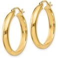 thumbnail image 2 of 14k Yellow Gold Round Tube Hoop Earrings - 21mm, 2 of 6