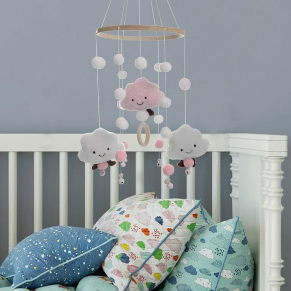 Baby Crib Mobile Nursery Mobile Crib Bed Baby Bedroom Ceiling Wooden Beads Wind Chime Hanging Bed Decoration For Boys And Girls 4k Camera Bundle And Lighting