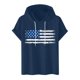 thumbnail image 1 of Blusa con capucha de manga corta para hombre, informal, con estampado, a la moda, con capucha, camiseta deportiva de manga corta, blusa de poliéster para hombre, 1 of 6