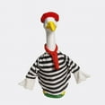 thumbnail image 4 of French Look Porch Goose Outfit Set for Cement Lawn Artist Hat Beret Red Scarf Black White Striped for Outdoor(A), 4 of 5