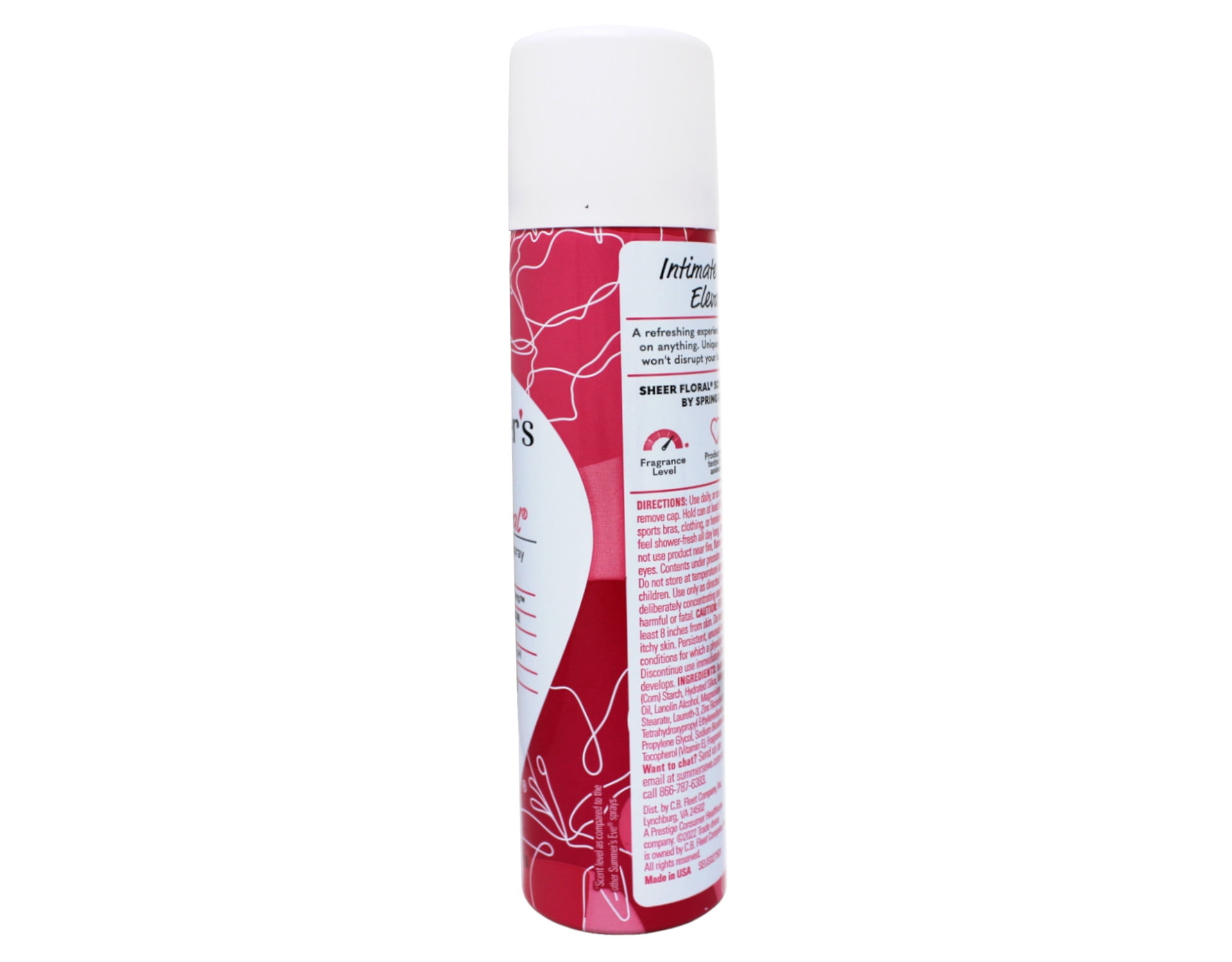 Summer's Eve Freshening Spray Deodorant, Sheer Floral 2 oz (Pack of 6)