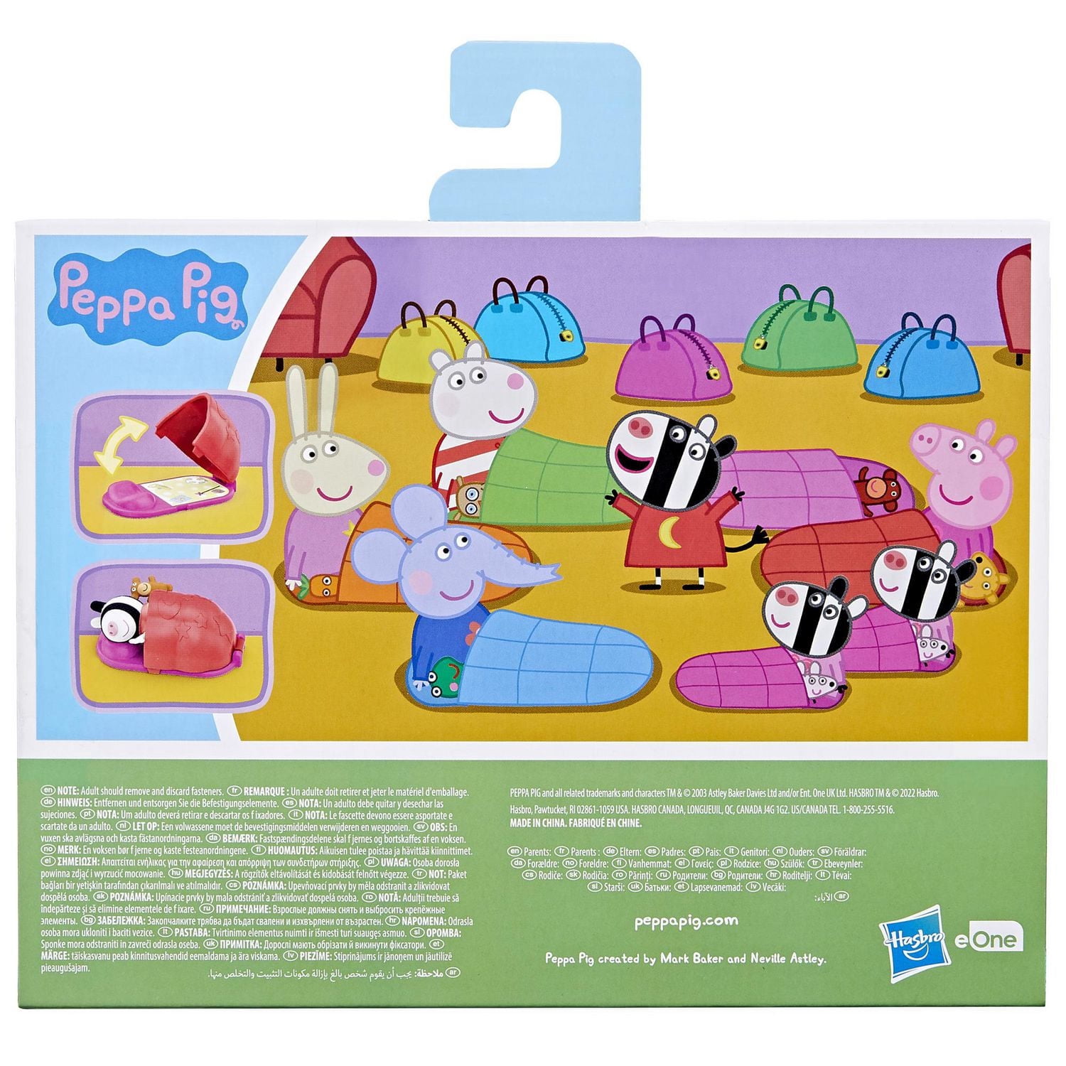 Peppa Pig Toys Peppa's Sleepover Playset Toy for Preschoolers, 2 Figures and 3 Themed Accessories