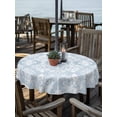 thumbnail image 2 of Outdoor Tablecloth with Umbrella Hole Zipper Boho Blue Floral Round Tablecloth 60" Waterproof Outside Table Cloth Country Ethnic Abstract Flower Pattern Patio Table Cover Tablecloths for Picnic Party, 2 of 8