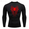 thumbnail image 1 of Camiseta de compresión para hombre, camiseta negra de manga larga, protector solar para Fitness, camiseta larga informal transpirable de secado rápido de segunda piel 4XL, 1 of 5