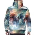 thumbnail image 7 of Kdxio Ink Style Wave Dragon Print Mens Casual Hooded Collar Drawstring Hoodies Pullover Sweatshirts Casual Long Sleeve Shirts-Medium, 7 of 7