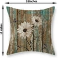 thumbnail image 6 of Rustic Daisy Pillow Covers 18x18 Inch Set of 2, Vintage Sunflowers on Wooden Board Decor Farmhouse Throw Pillows Summer Spring Decorations Floral Pillowcase Outdoor Cushion Case for Couch Home, 6 of 6