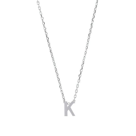 Silver Jewelco London Letter K Initial Pendant Necklace 18 inch