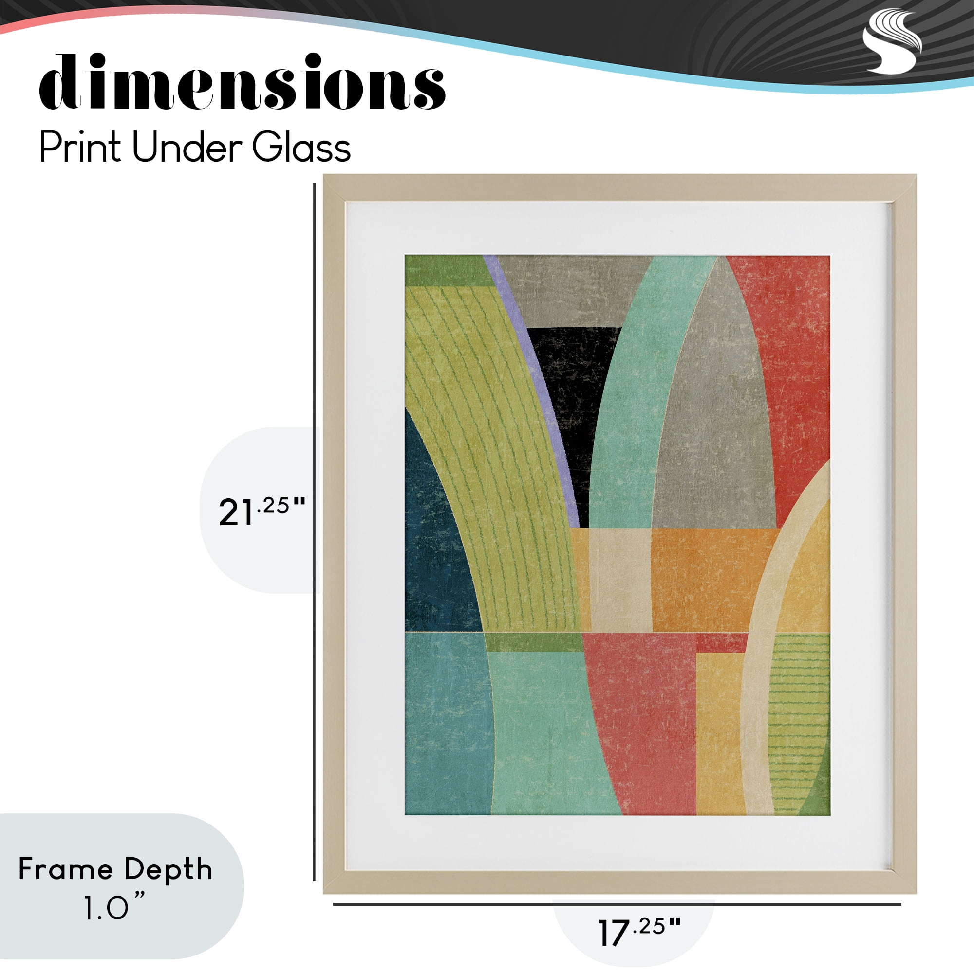 Stupell Industries Retro Geometric Archways Birch Framed Print Under Glass, design by Suzanne Nicoll
