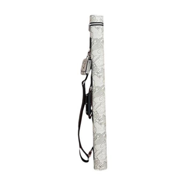 Estuche organizador ligero de cuero PU con 2 agujeros para palos de billar Gris