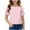 Pink., variant on Agkizg Summer Girls Casual Tops Fashion Short Sleeve Tops Round Neck Solid Color T Shirts Loose Fitting Cute Kids Clothes Tops