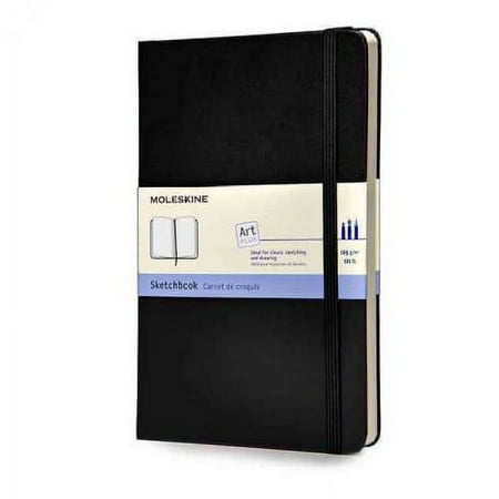 Moleskine Art Plus Sketchbook, Large, Plain, Black, Hard Cover (5 x 8.25)