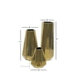 thumbnail image 3 of DecMode 14", 11", 7"H Geometric Gold Ceramic Vase, Set of 3, 3 of 10