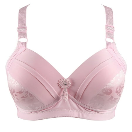 

wendunide pajama set for women Women Fashion Printed Bra Wire Free Underwear One-Piece Bra Everyday Underwear Pink 85