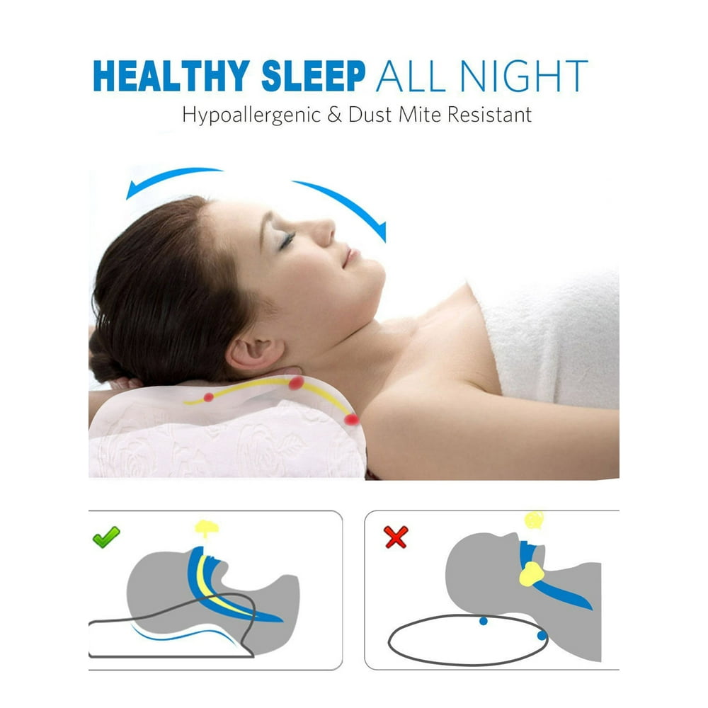 Natural Bed Pillow for neck back shoulder support relief pain soft