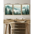 thumbnail image 4 of SHENIFY Fog Pine Green Tree Forest Canvas Wall Art Nordic Nature Modern Artwork Prints Decor 11x14in3pcs Natural Framed, 4 of 5