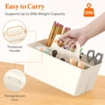 thumbnail image 6 of Lifewit Plastic Art Supply Storage Organizer, Divided Caddy Organizer with Handle for Craft Supplies, Cosmetics, Holds Pencil, Crayon, Brushes, Hair Product, Dorm Shower Caddy, White, 1Pack, 6 of 9
