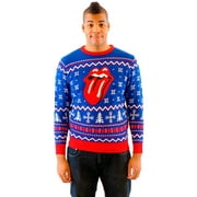 SIGNORELLI Rolling Stones Classic Tongue Royal Blue Ugly Christmas Sweater