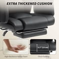 thumbnail image 4 of HOMCOM Chaise de Bureau Inclinable, Chaise de Direction Surdimensionnée avec Dossier Haut, Cuir PU, Repose-Pieds, Roues Pivotantes, Noir, 4 of 7