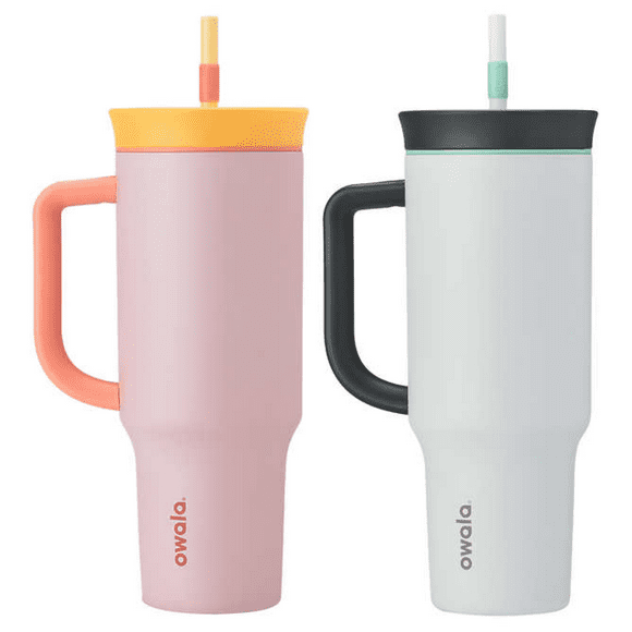 Owala Tumblers 1.2 L (40 oz) Light Pink & Oyster (Set of 2)