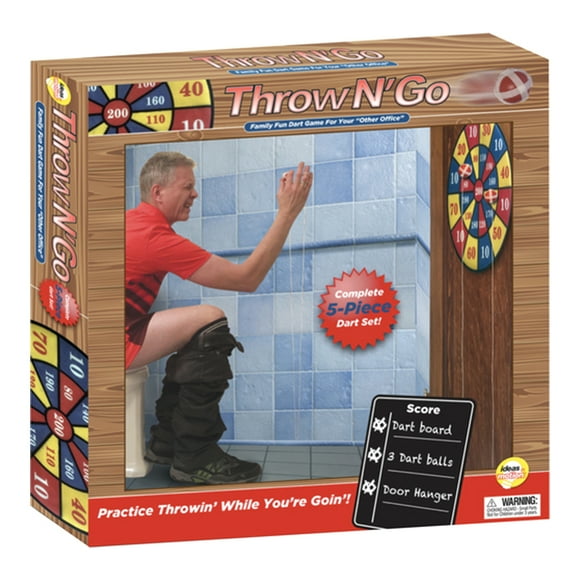 Throw N Go Dart Game Your Down Time Bathroom Fun Game Dart Board With 3 Dart Balls and Door Hanger